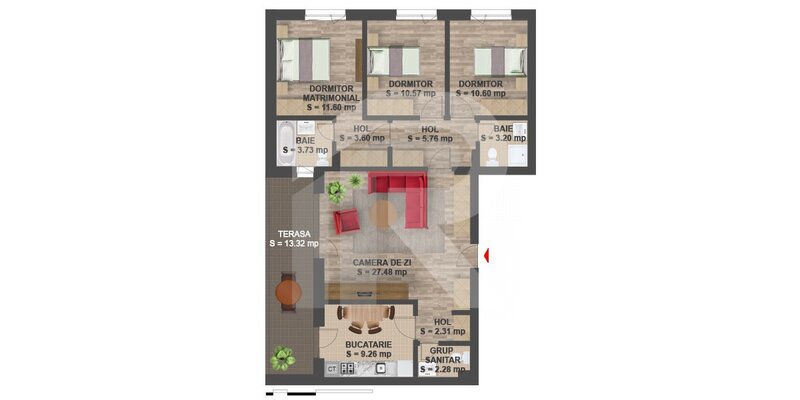 Greenfield, Platanilor, apartament, bloc 2017 cu 2 locuri de parcare